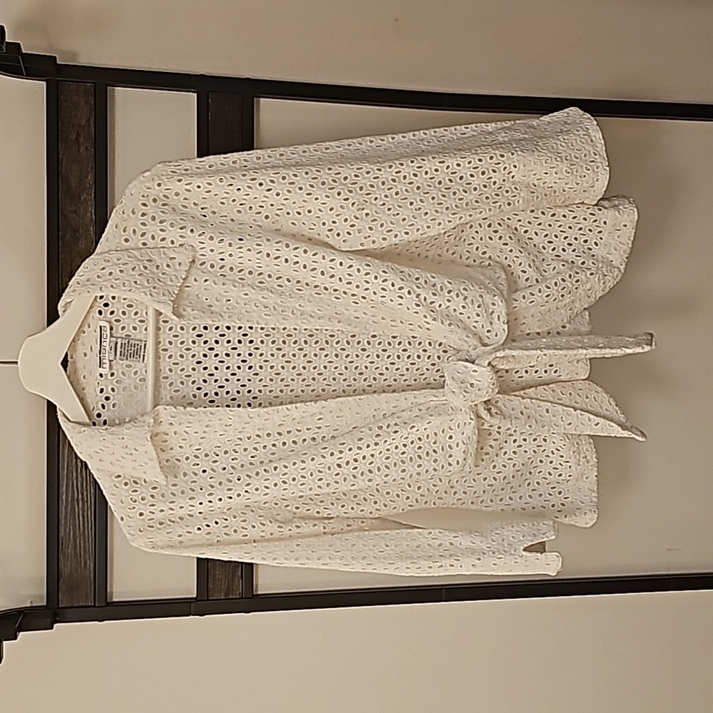 Mischa Eyelet Collared Cardi